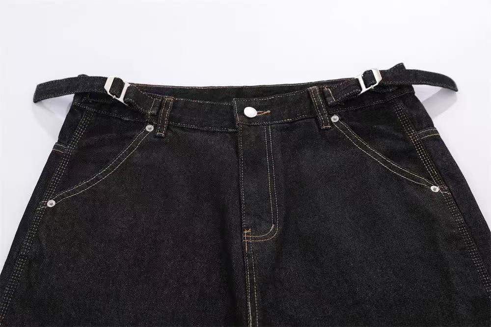 Vintage Contrast Carpenter Wide-Leg Jorts - OMYGOODS