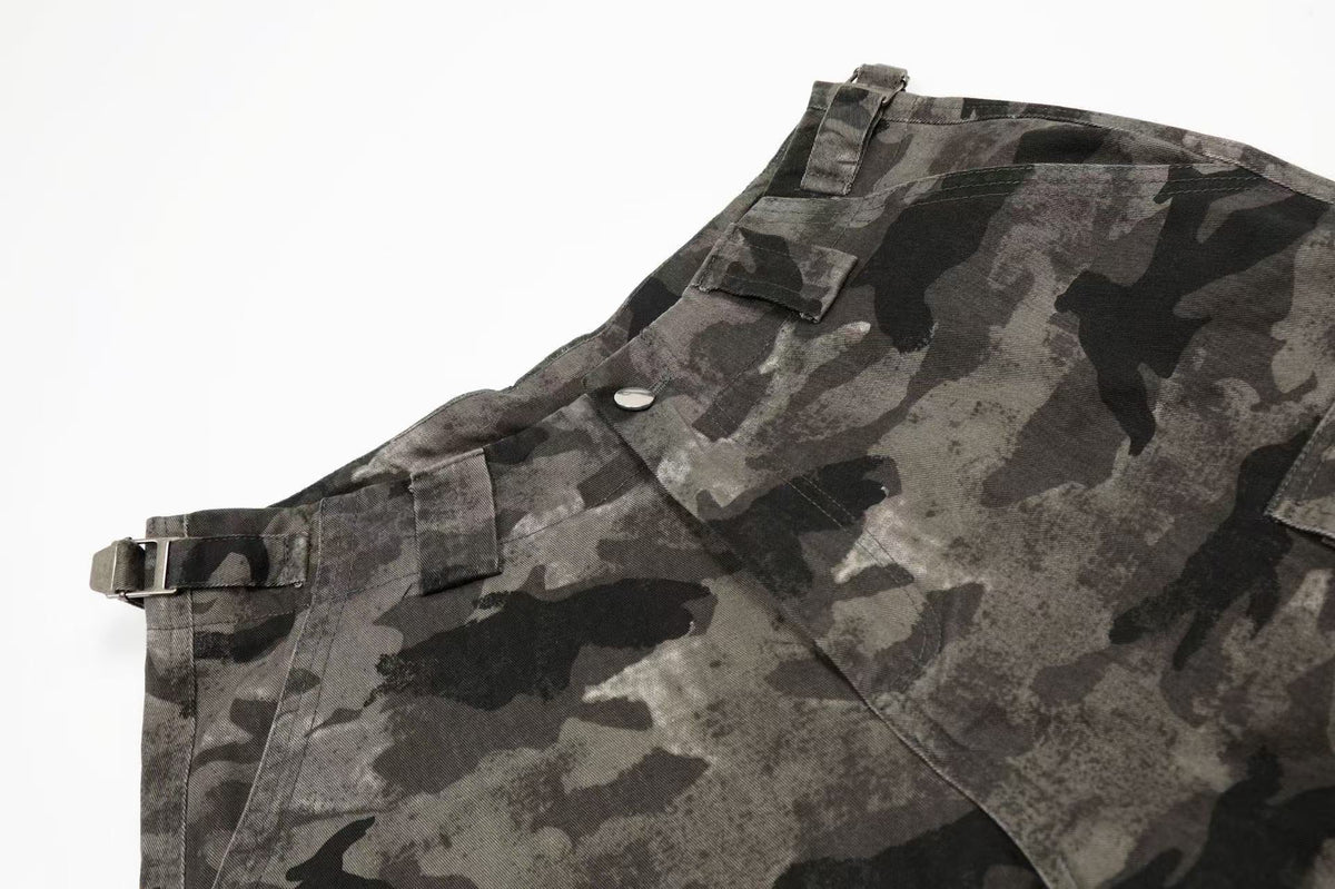 Camo Wide-Leg Knee-Length Jorts - OMYGOODS