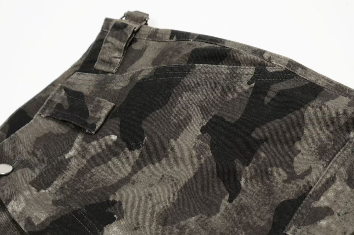 Camo Wide-Leg Knee-Length Jorts - OMYGOODS