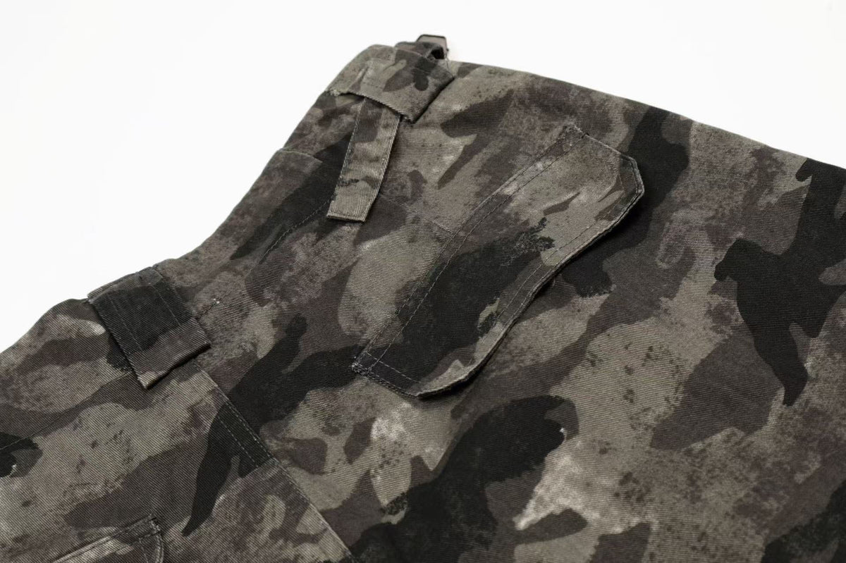 Camo Wide-Leg Knee-Length Jorts - OMYGOODS