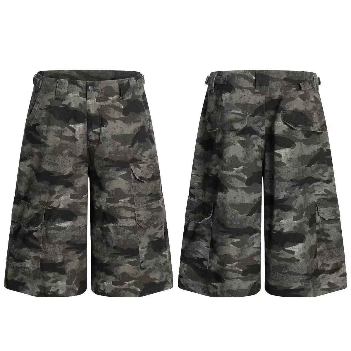 Camo Wide-Leg Knee-Length Jorts