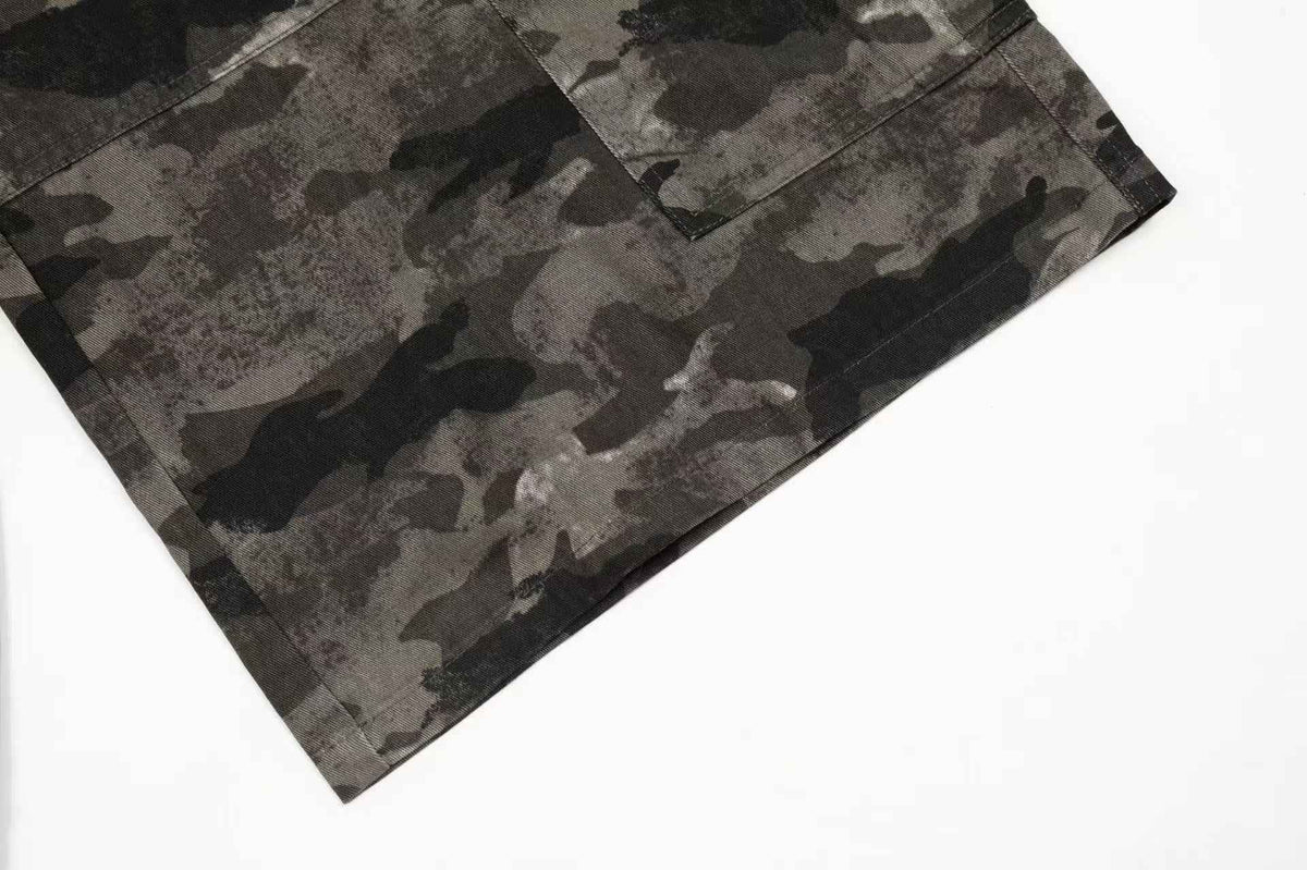 Camo Wide-Leg Knee-Length Jorts