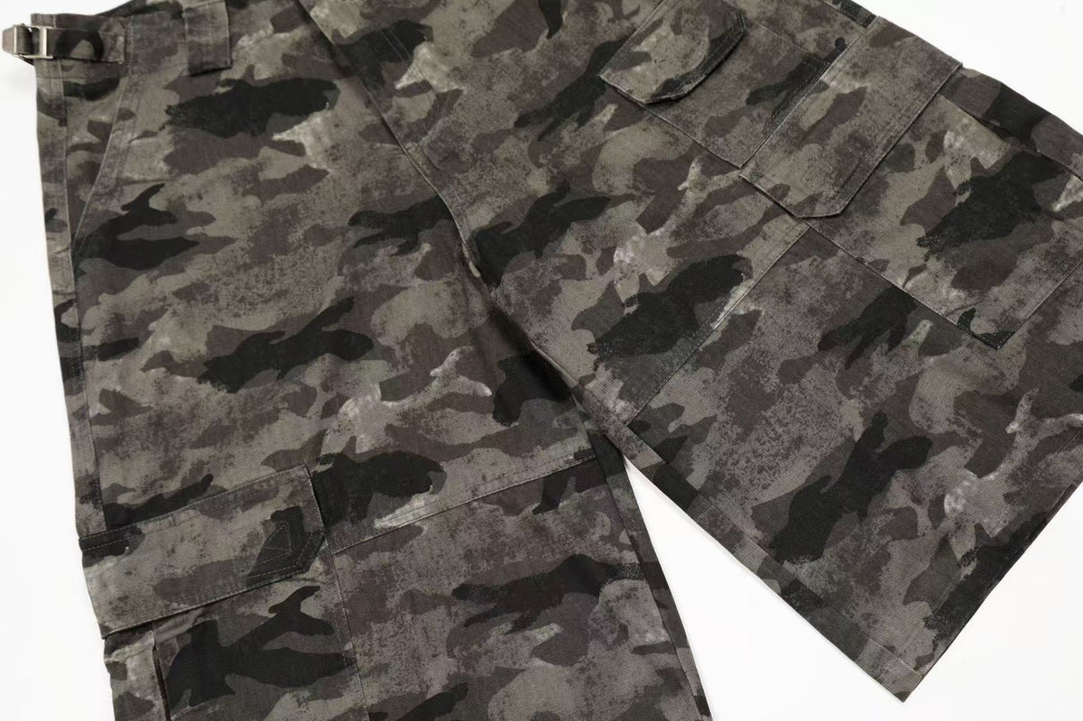 Camo Wide-Leg Knee-Length Jorts - OMYGOODS