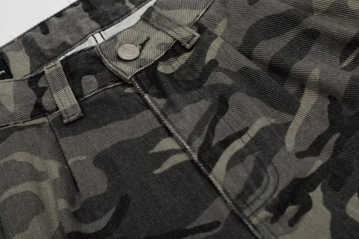 Camo Wide-Leg Knee-Length Jorts - OMYGOODS