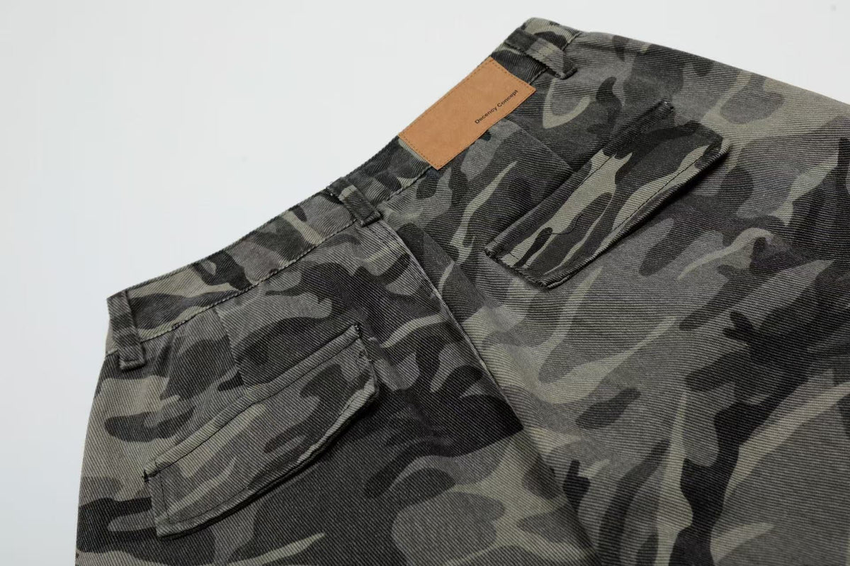 Camo Wide-Leg Knee-Length Jorts - OMYGOODS