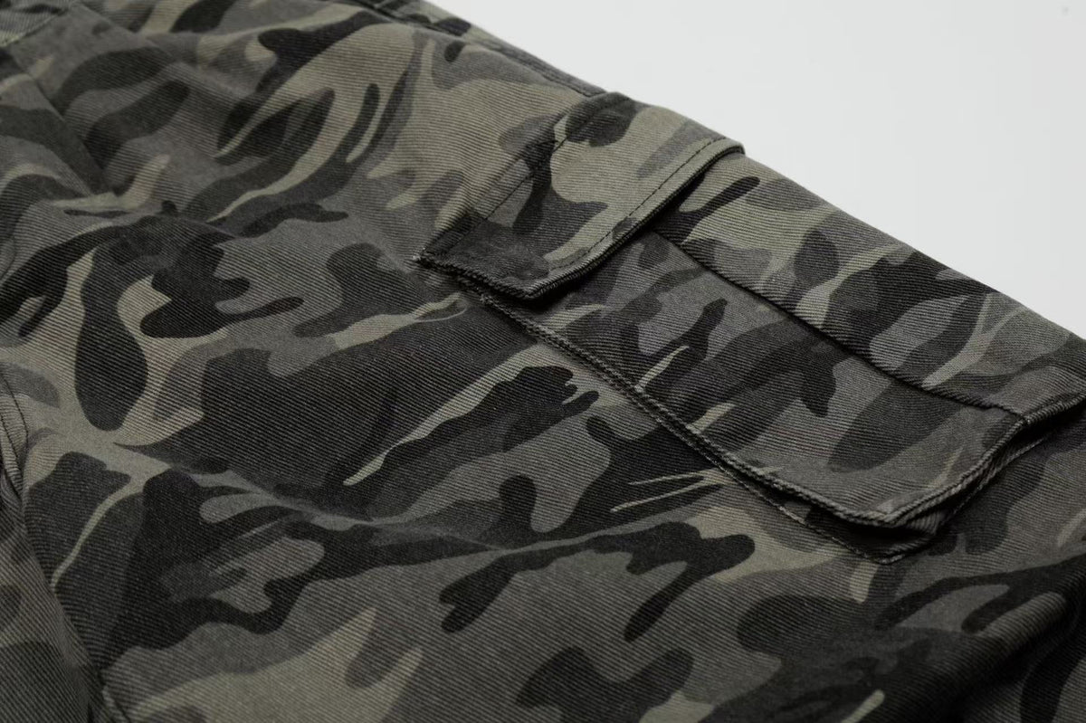 Camo Wide-Leg Knee-Length Jorts - OMYGOODS