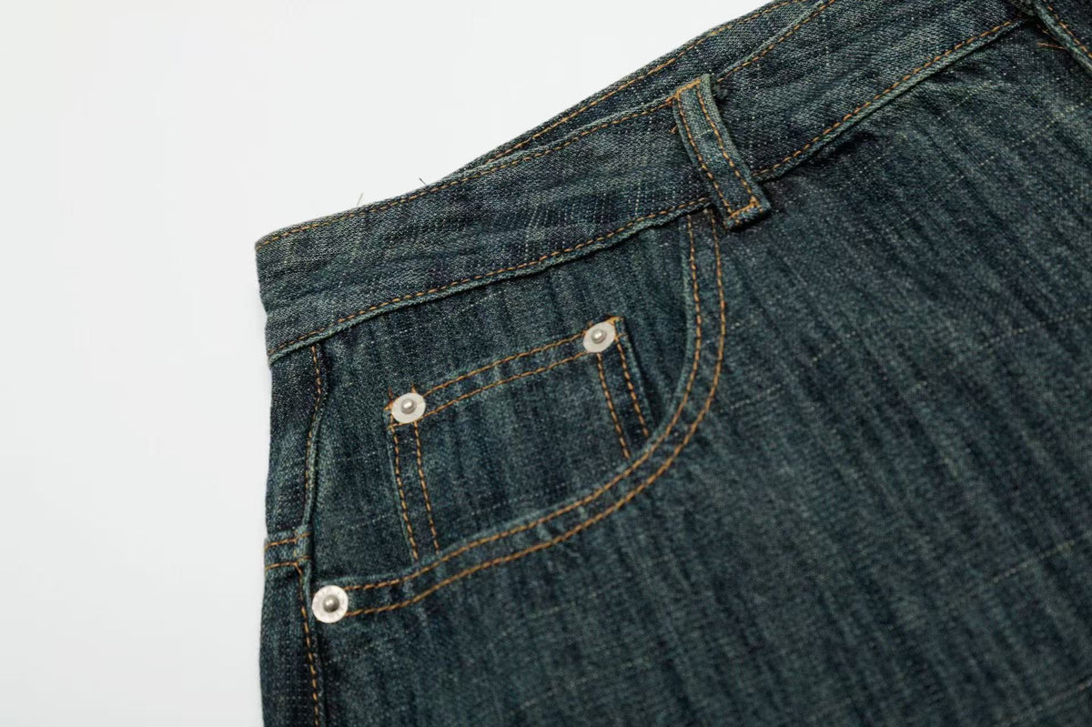 Vintage Washed Wide-Leg Denim Jorts - OMYGOODS