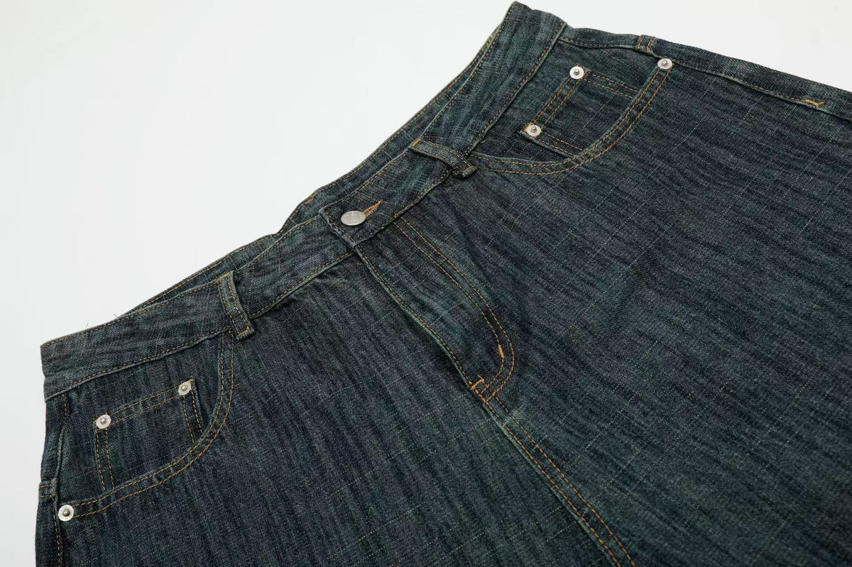 Vintage Washed Wide-Leg Denim Jorts - OMYGOODS