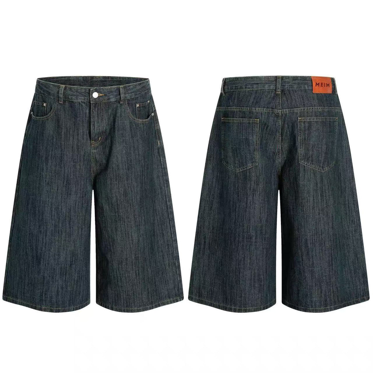 Vintage Washed Wide-Leg Denim Jorts - OMYGOODS