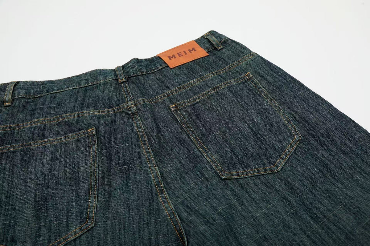 Vintage Washed Wide-Leg Denim Jorts - OMYGOODS
