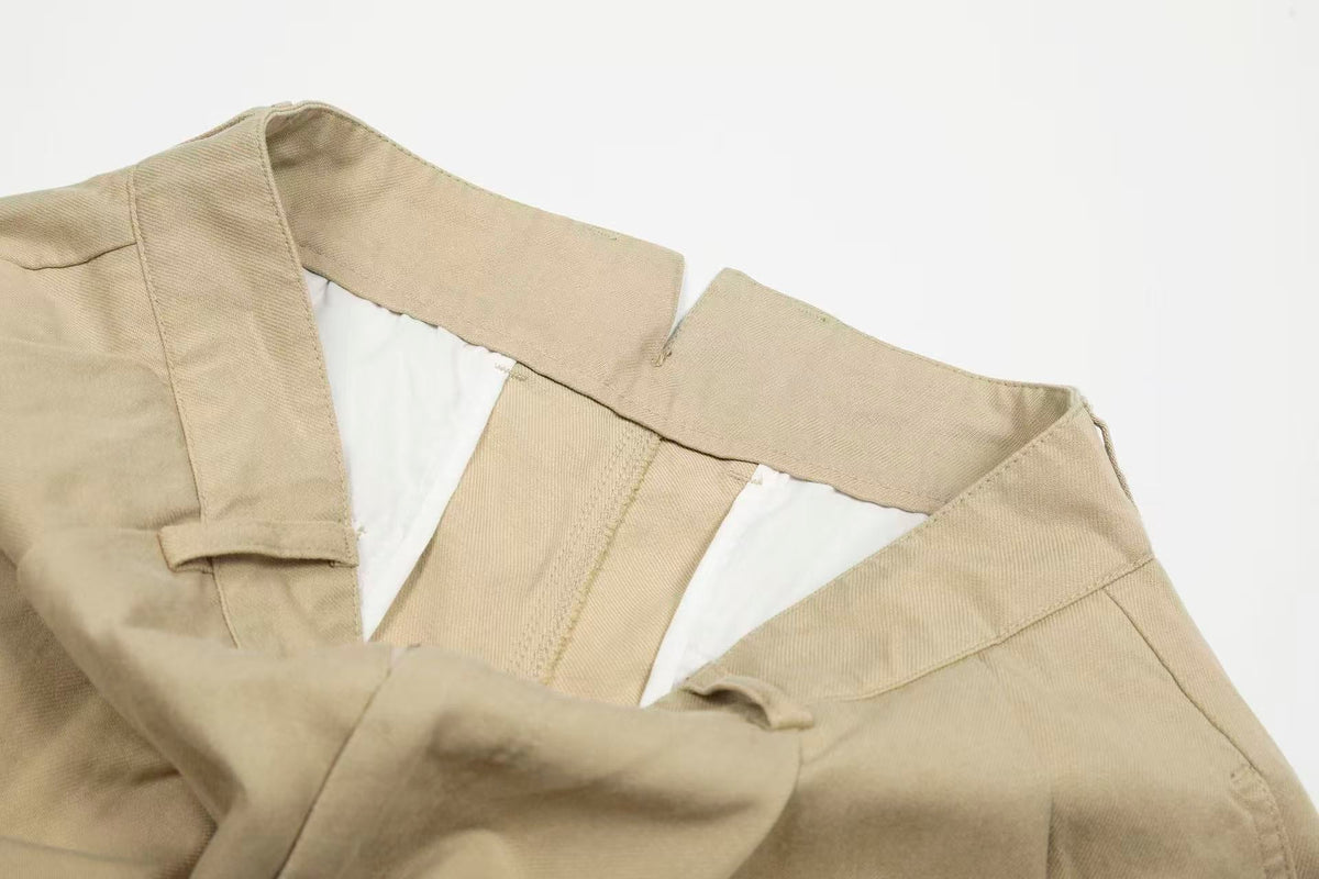 High Waisted Pleated Wide Leg Jorts - OMYGOODS