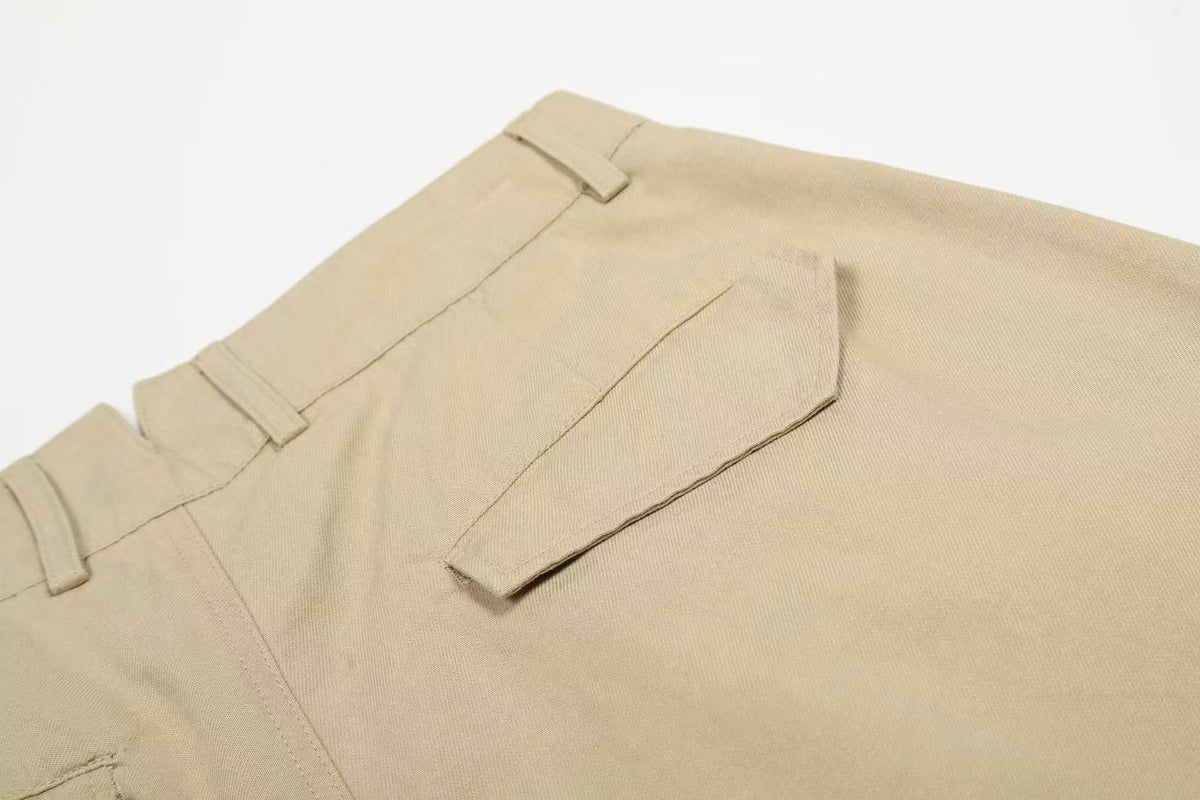 High Waisted Pleated Wide Leg Jorts - OMYGOODS