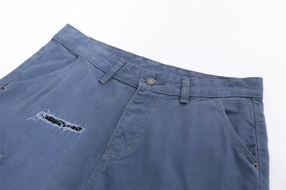 Distressed Vintage Wide-Leg Cargo Jorts - OMYGOODS