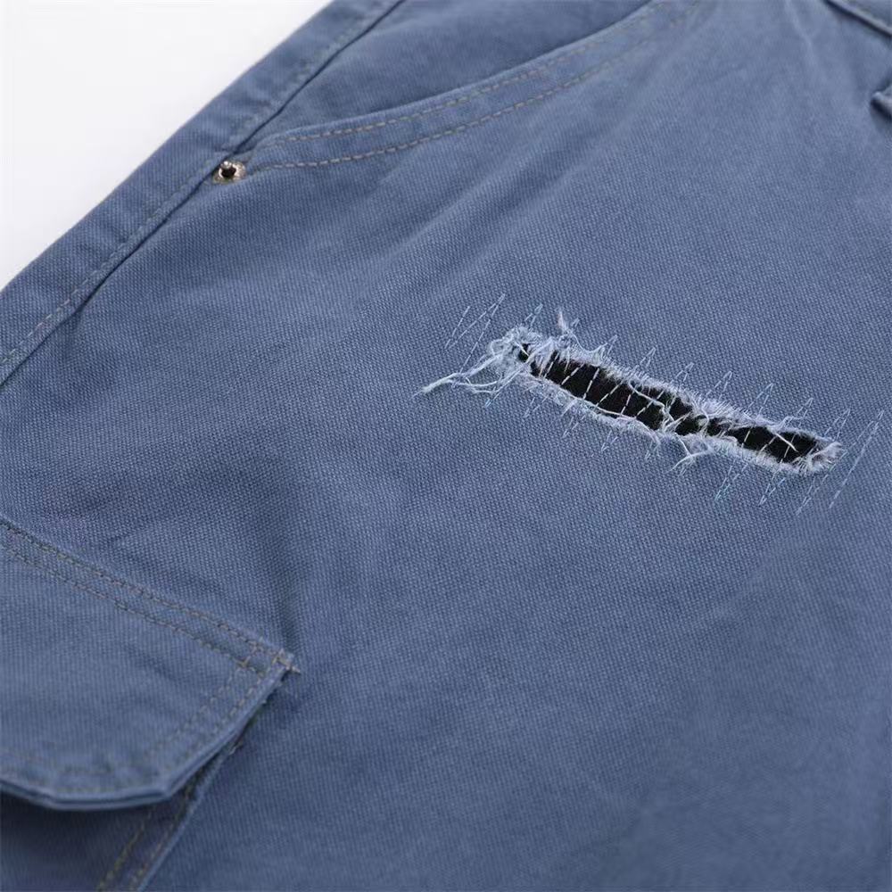 Distressed Vintage Wide-Leg Cargo Jorts - OMYGOODS