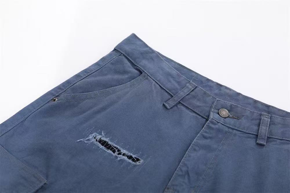 Distressed Vintage Wide-Leg Cargo Jorts - OMYGOODS