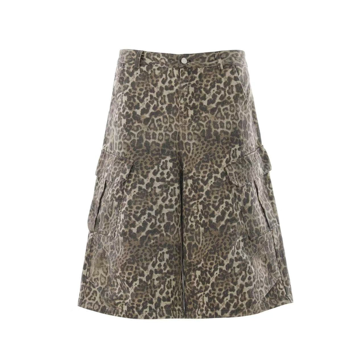 Vintage Leopard Print Wide-Leg Jorts - OMYGOODS
