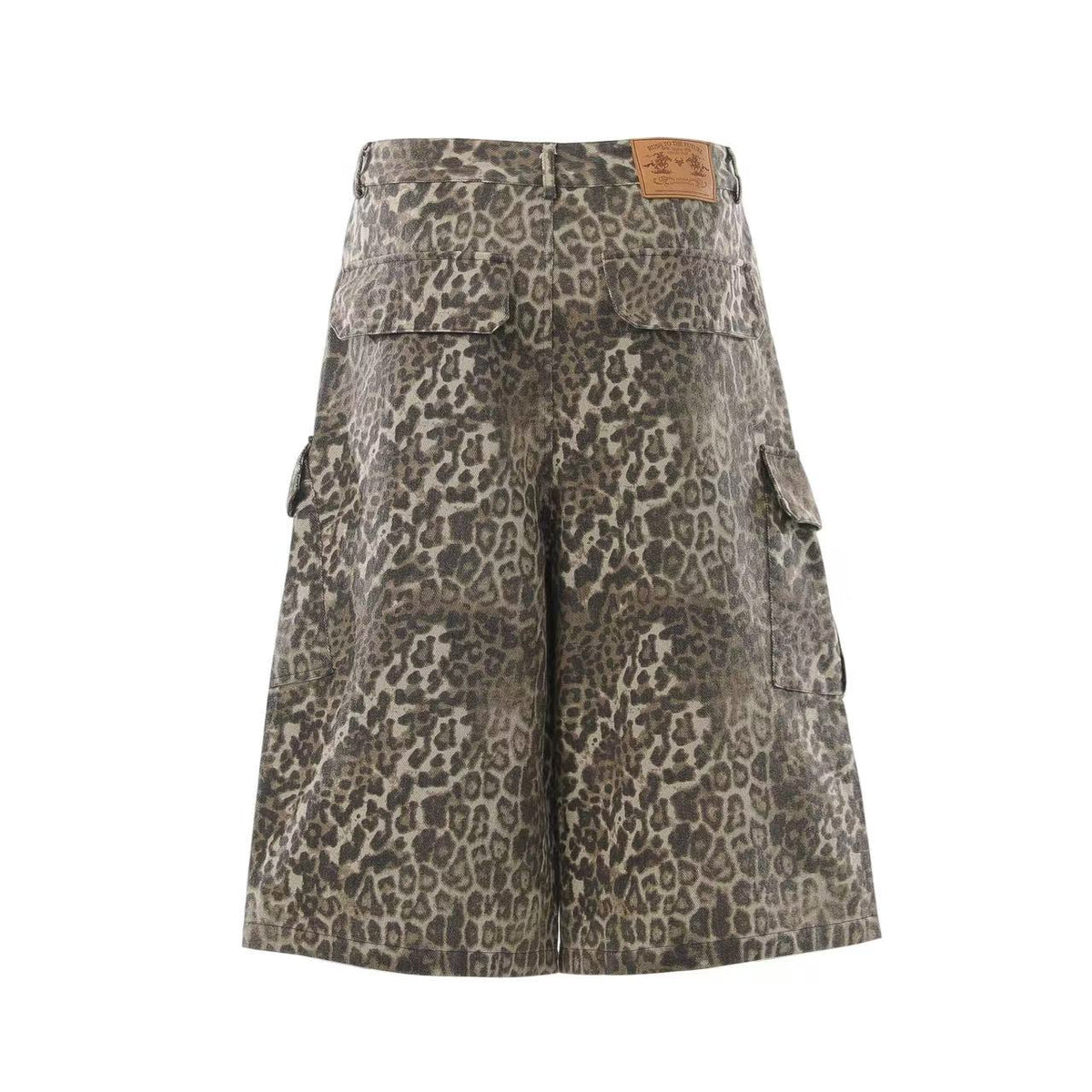 Vintage Leopard Print Wide-Leg Jorts - OMYGOODS