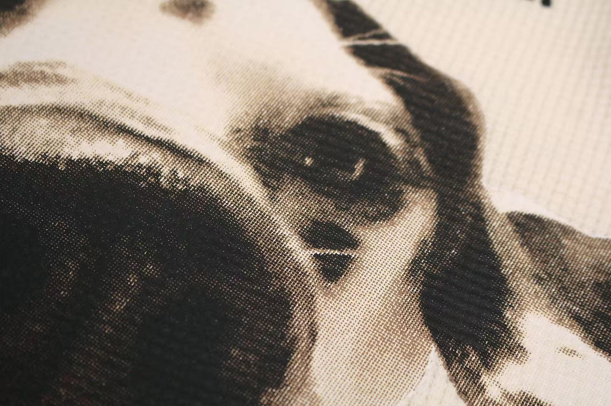 Streetwear Waffle Knit Slogan & Dog Print T-Shirt - OMYGOODS