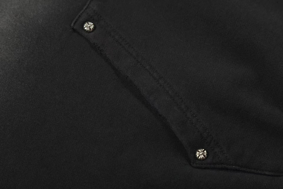 Wash Gradient 23 Plaid Patch Zip-Up Hoodie - OMYGOODS