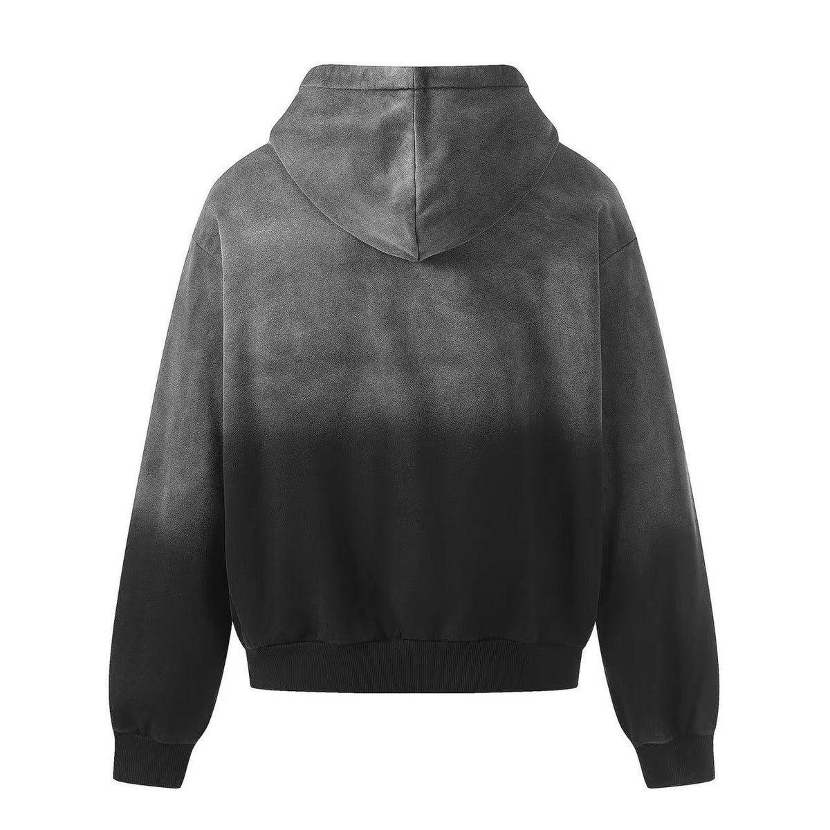 Wash Gradient 23 Plaid Patch Zip-Up Hoodie - OMYGOODS