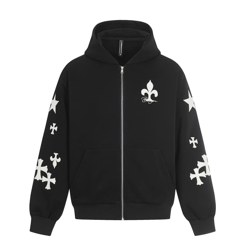 Vintage Gothic Cross Zip-Up Hoodie - OMYGOODS