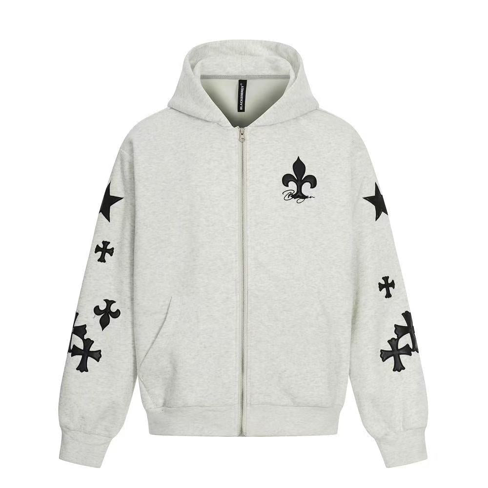 Vintage Gothic Cross Zip-Up Hoodie - OMYGOODS