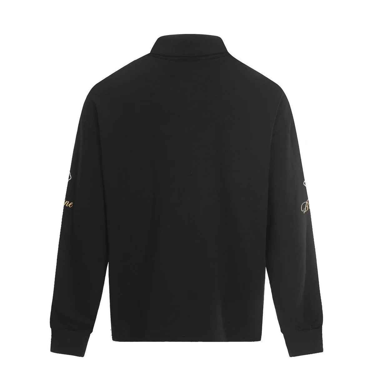 Streetwear Heraldic Crest Print Long Sleeve Polo Shirt - OMYGOODS