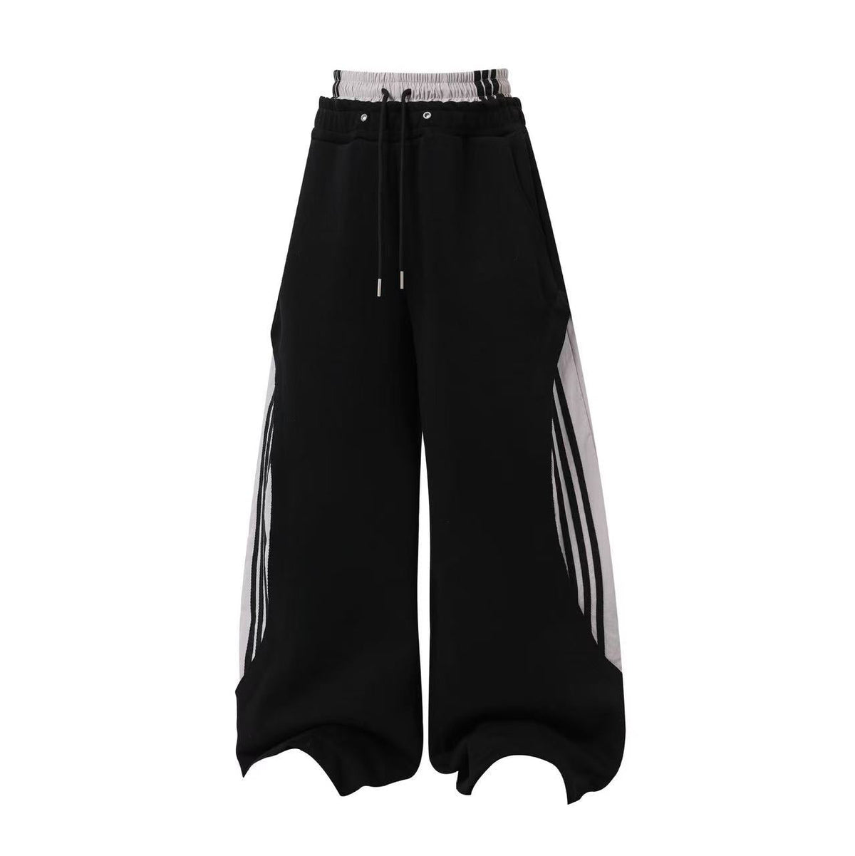 Streetwear Side Stripe Baggy Wide-Leg Sweatpants - OMYGOODS