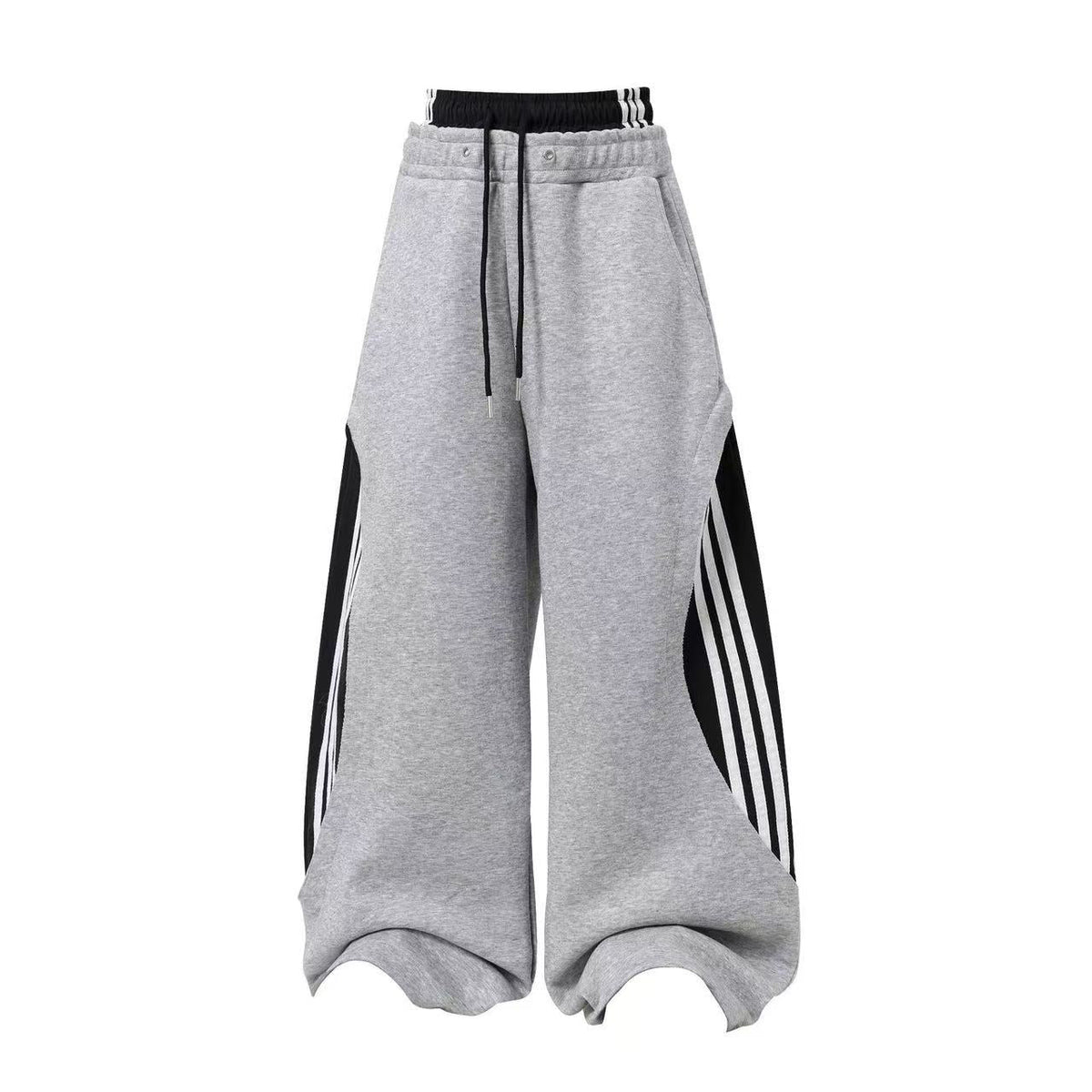 Streetwear Side Stripe Baggy Wide-Leg Sweatpants - OMYGOODS