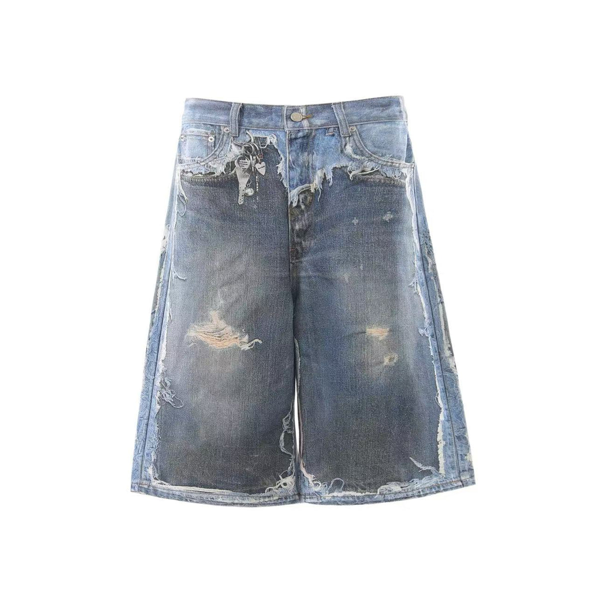 3D Print Fake Layered Distressed Wide-Leg Jorts - OMYGOODS