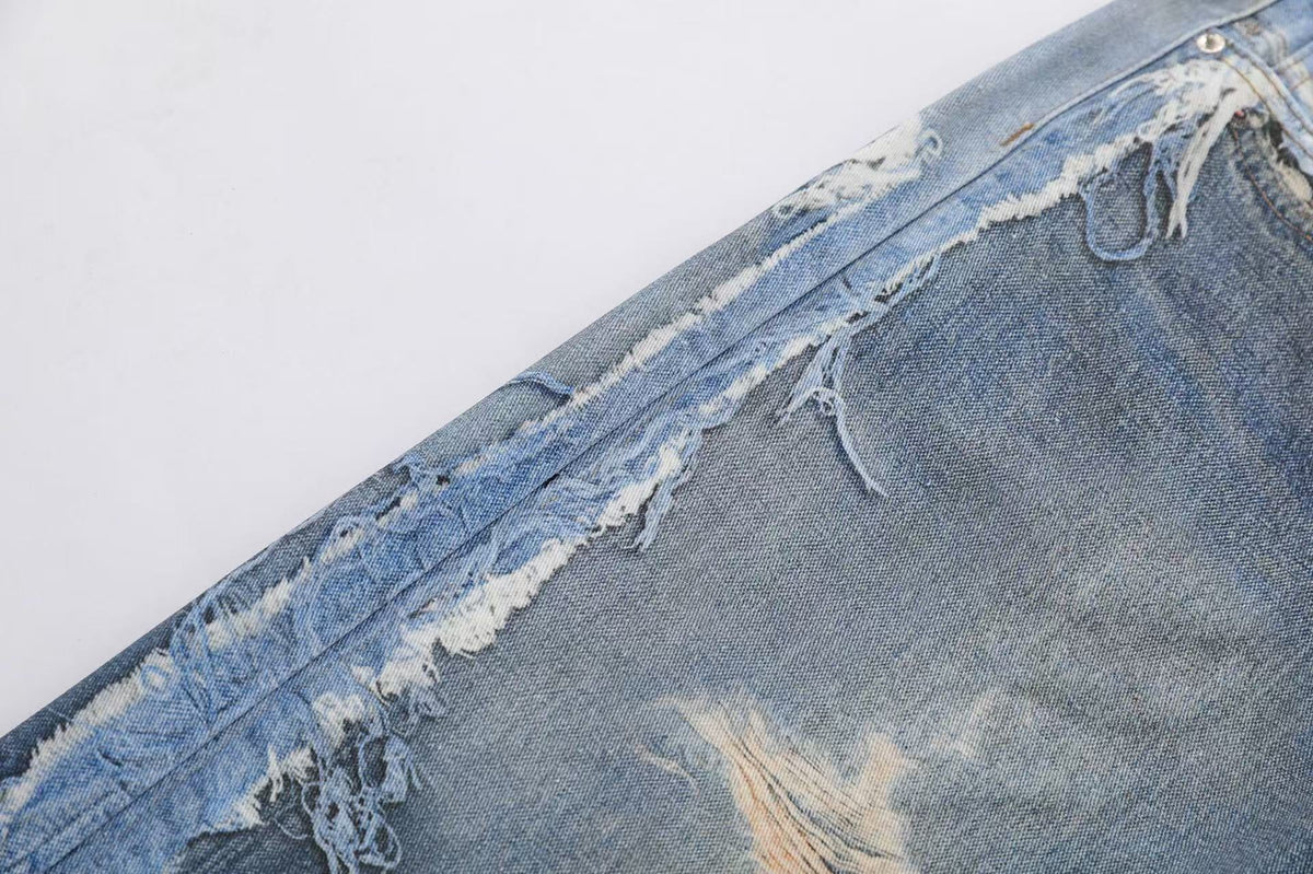 3D Print Fake Layered Distressed Wide-Leg Jorts - OMYGOODS