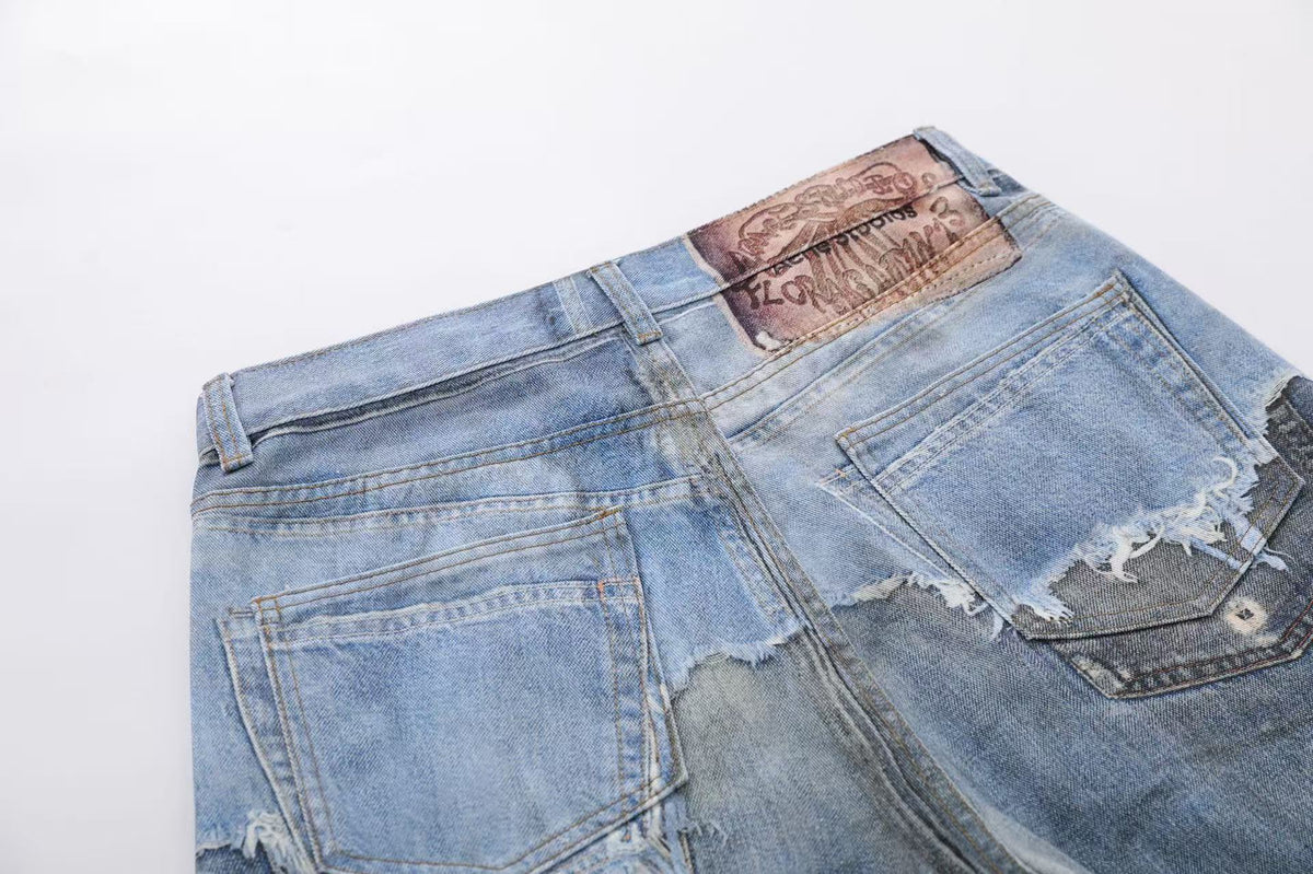 3D Print Fake Layered Distressed Wide-Leg Jorts - OMYGOODS