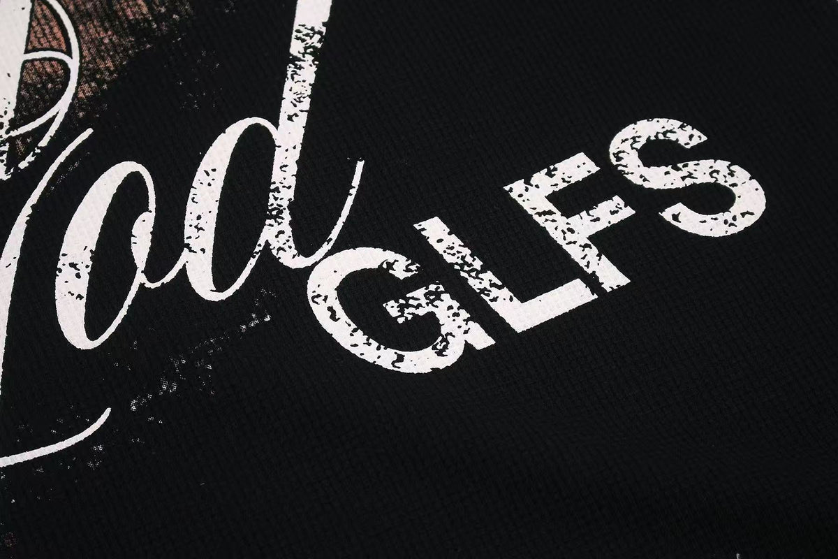 Saint Tears Cross Print Waffle Knit T-Shirt - OMYGOODS
