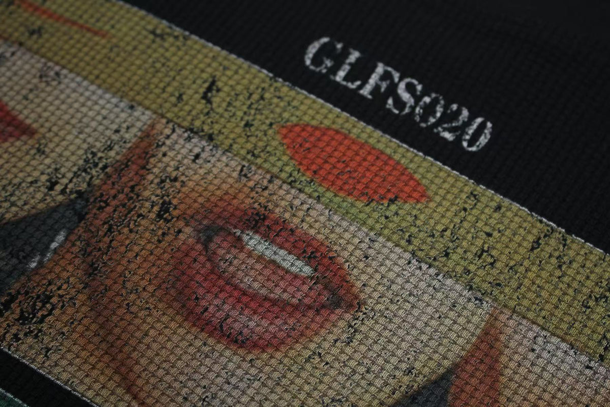 Mouth Collage Print Waffle Knit T-Shirt - OMYGOODS