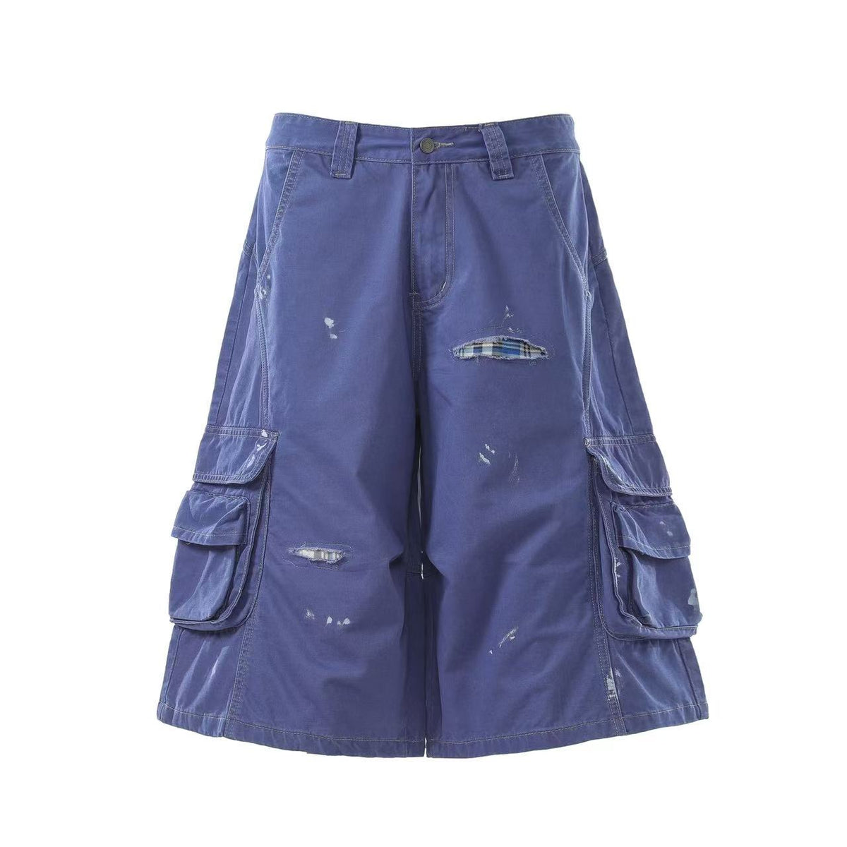 Distressed Vintage Wide-Leg Cargo Jorts - OMYGOODS