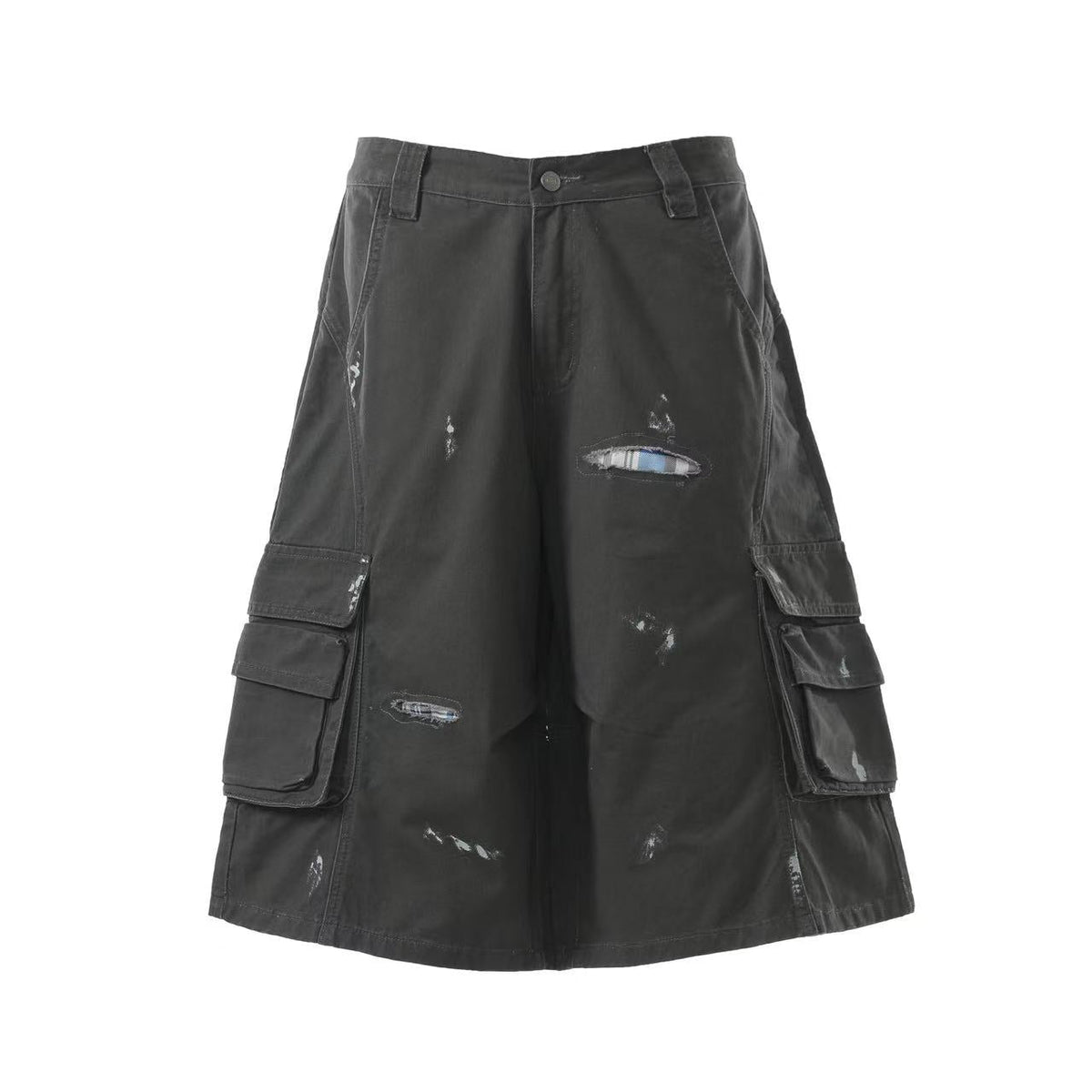 Distressed Vintage Wide-Leg Cargo Jorts - OMYGOODS