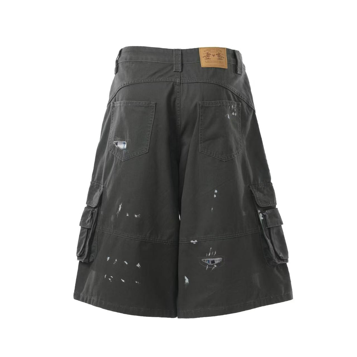 Distressed Vintage Wide-Leg Cargo Jorts - OMYGOODS