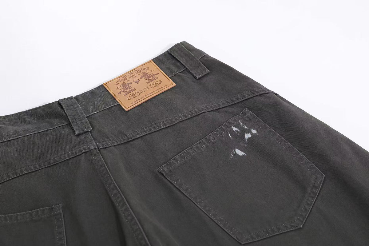 Distressed Vintage Wide-Leg Cargo Jorts - OMYGOODS