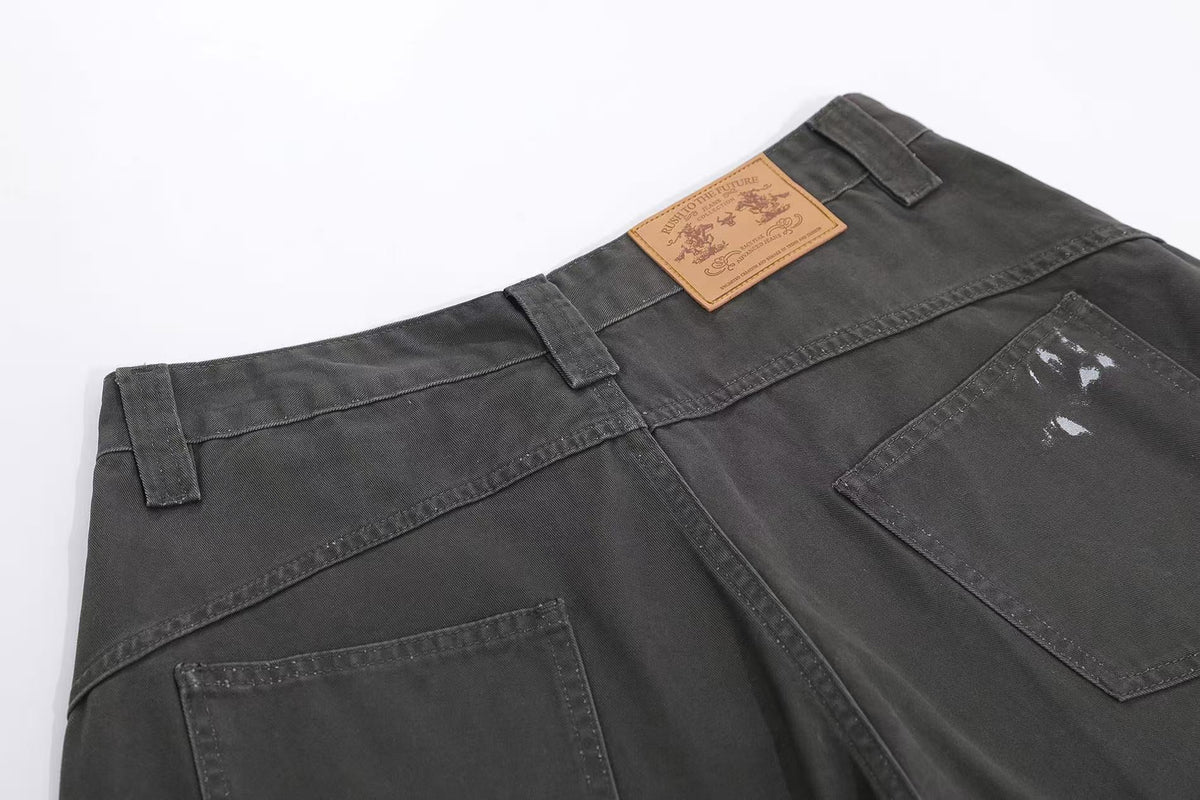 Distressed Vintage Wide-Leg Cargo Jorts - OMYGOODS