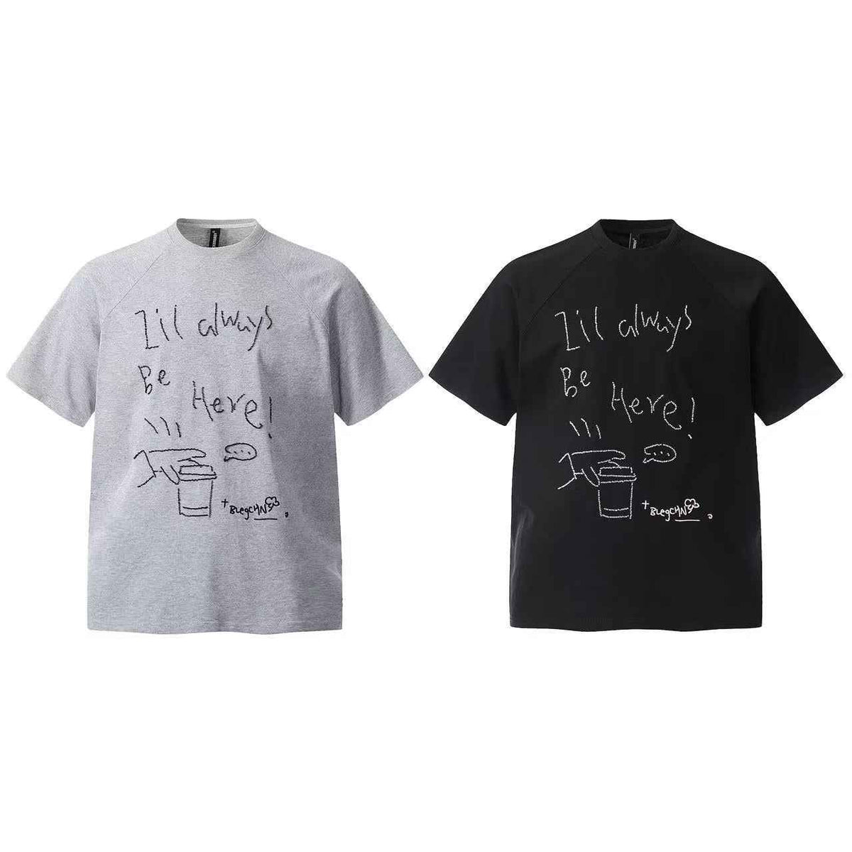 Streetwear Text Embroidery T-Shirt