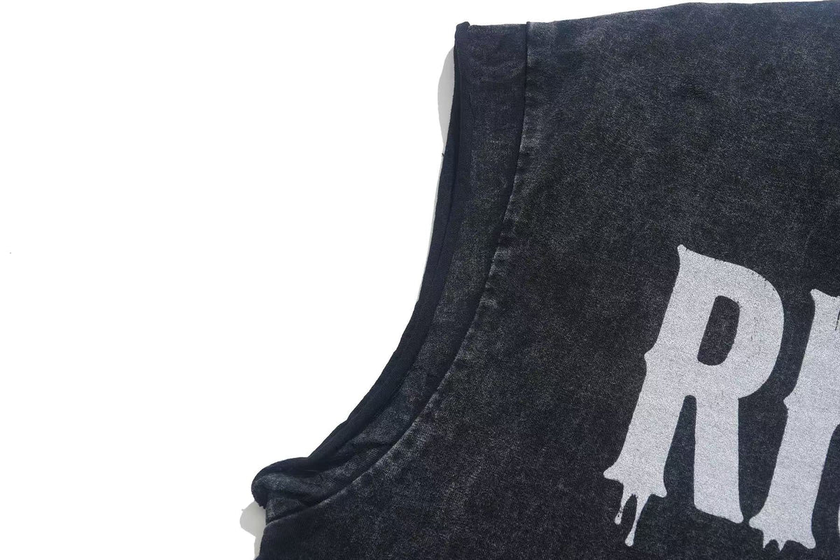 Vintage Wash Hand Print Tank Top - OMYGOODS