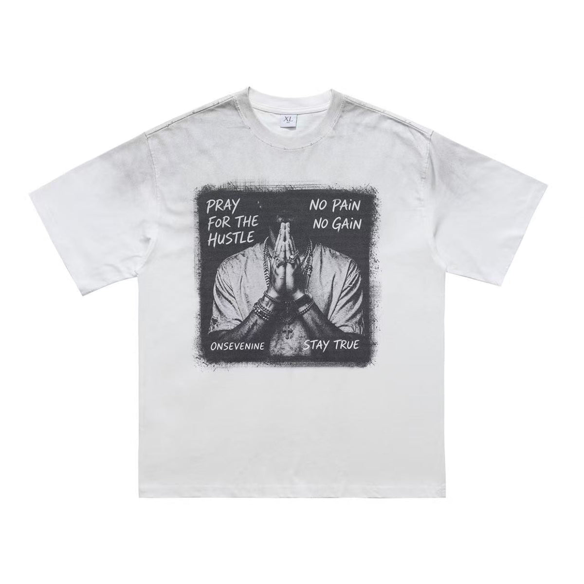 Streetwear Pray Hands Print T-Shirt - OMYGOODS