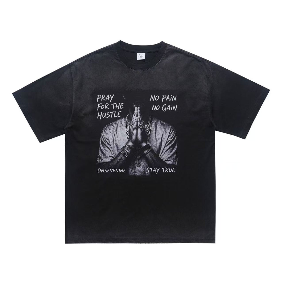 Streetwear Pray Hands Print T-Shirt - OMYGOODS