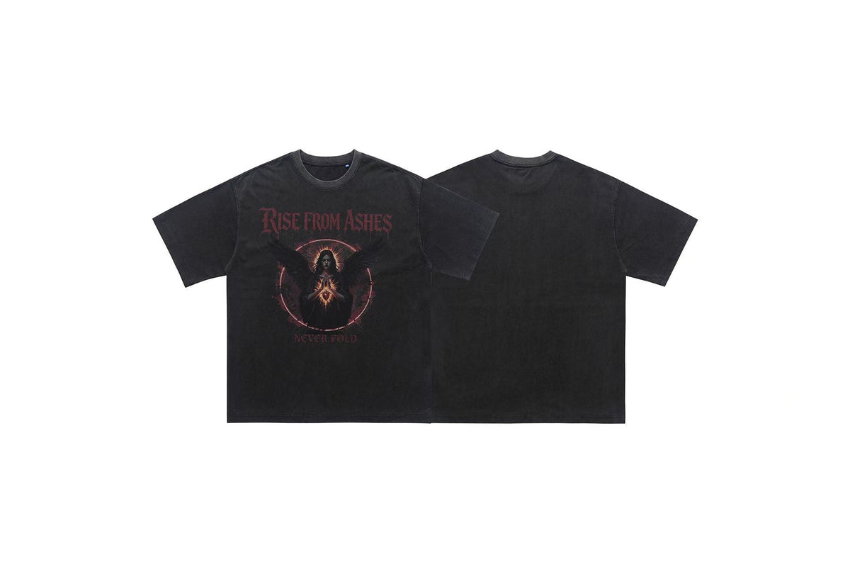 Streetwear Gothic Angel Print T-Shirt - OMYGOODS