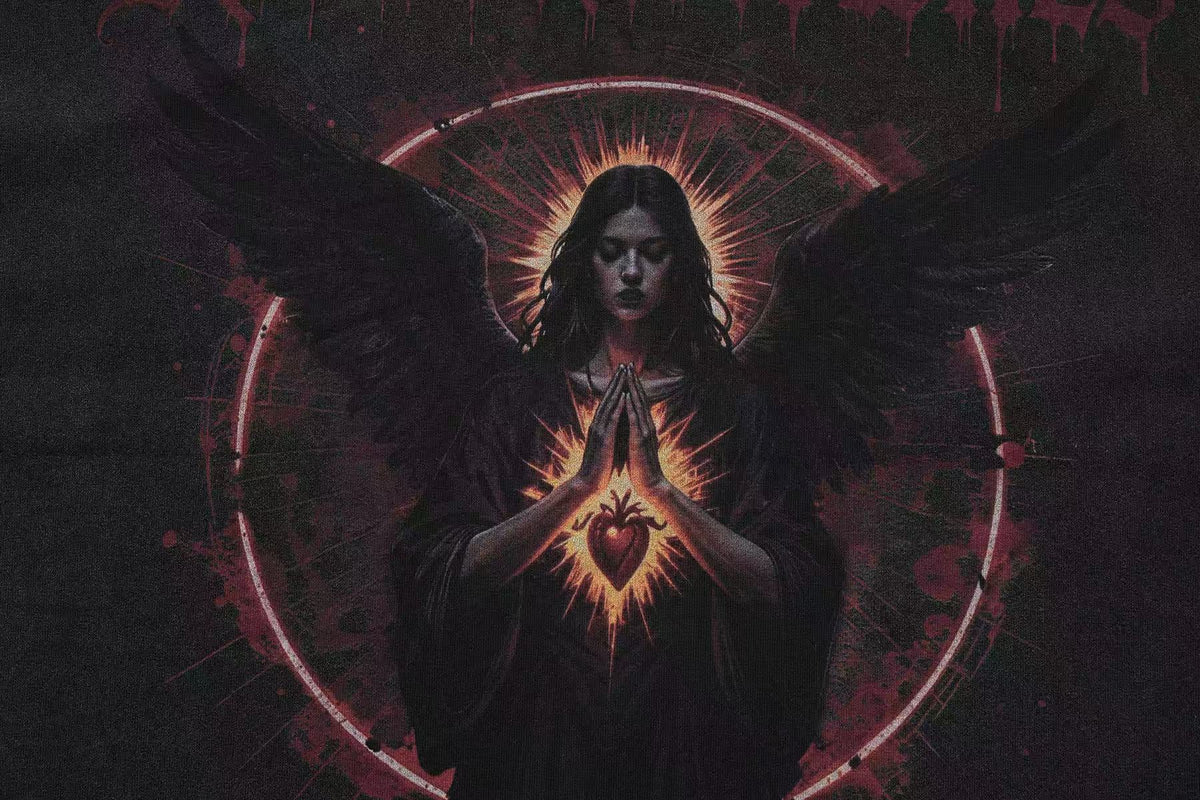 Streetwear Gothic Angel Print T-Shirt - OMYGOODS