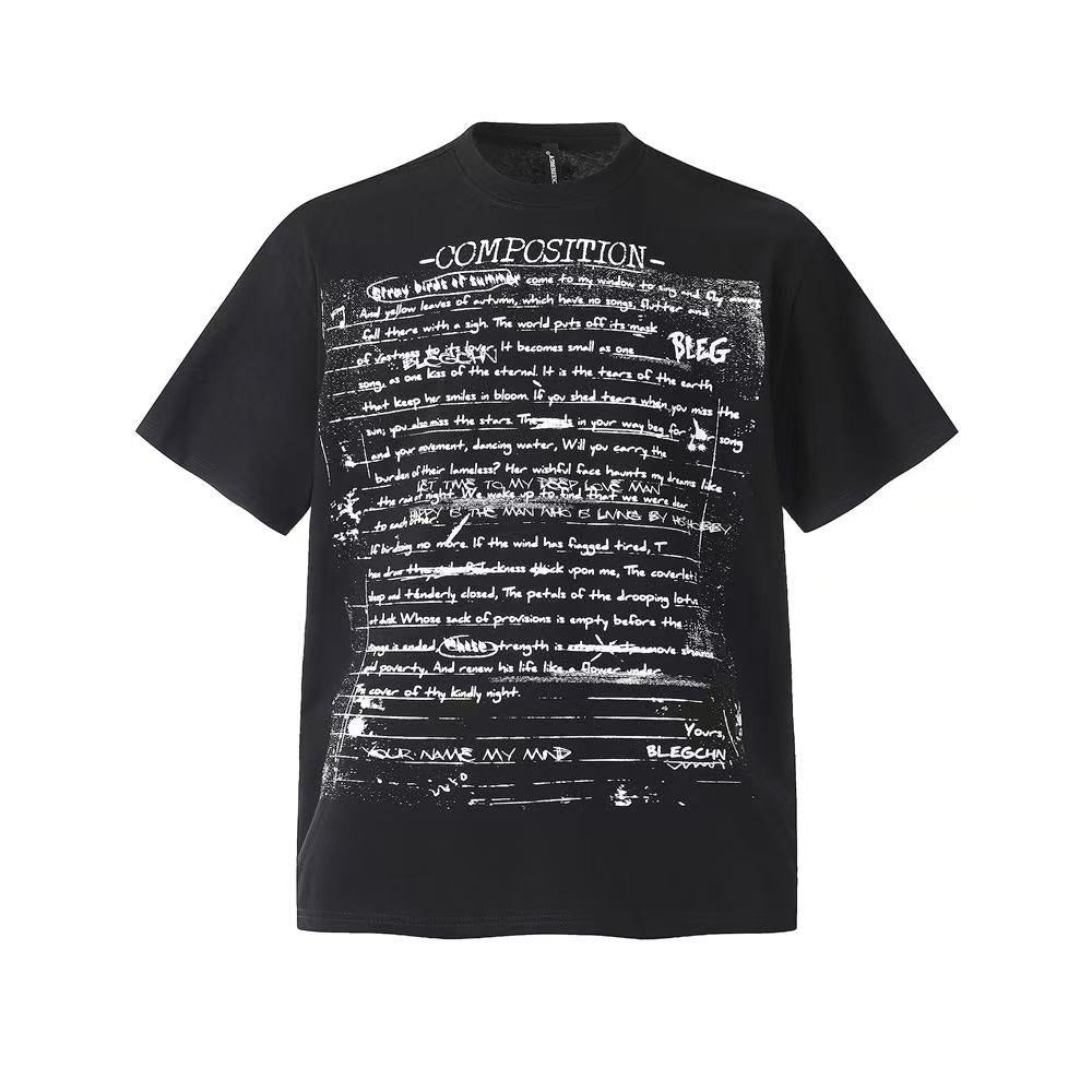 Streetwear Vintage Text Print T-Shirt - OMYGOODS