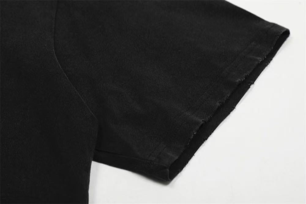 Streetwear Distressed Vintage Text Print T-Shirt - OMYGOODS