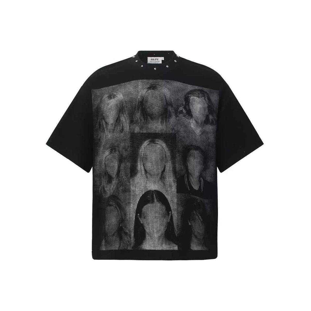 Streetwear Dark Stud No Face Print T-Shirt