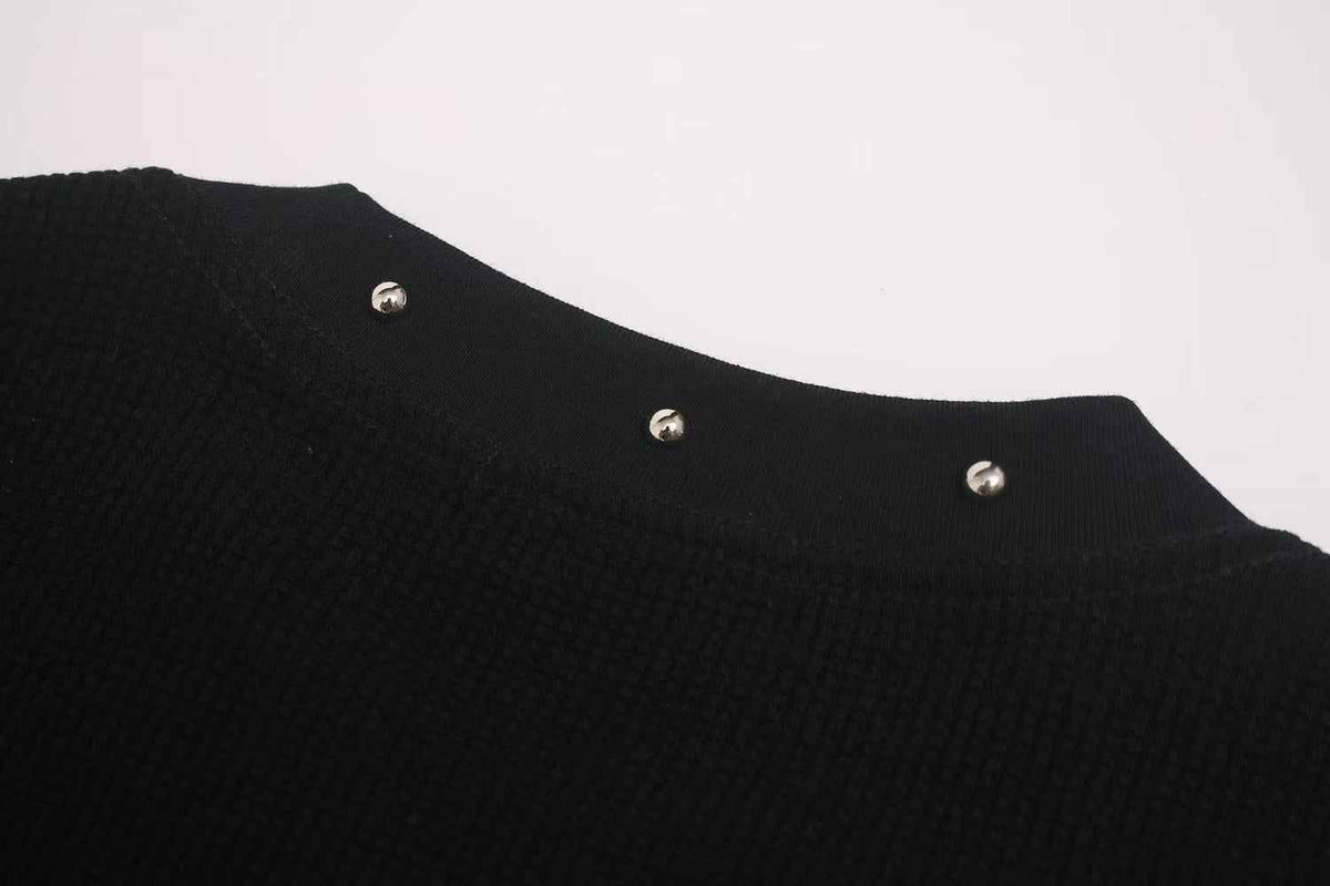 Streetwear Dark Stud No Face Print T-Shirt
