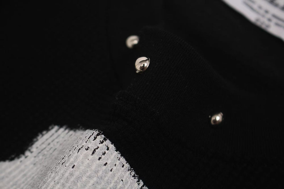 Dark Gothic Stud Cross Text Print T-Shirt - OMYGOODS